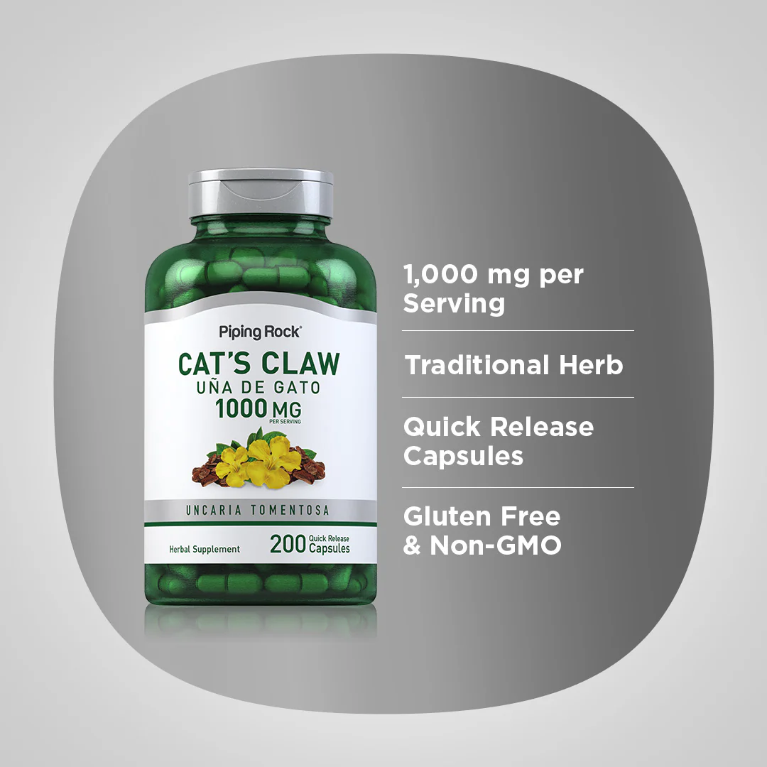 Cat's Claw (Una De Gato), 1000 mg (per serving), 200 Quick Release Capsules - Image 4
