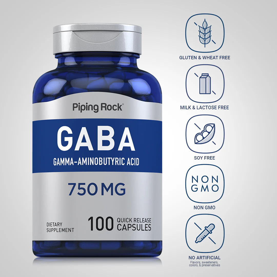 GABA (Gamma-Aminobutyric Acid), 750 mg, 100 Quick Release Capsules - Image 5