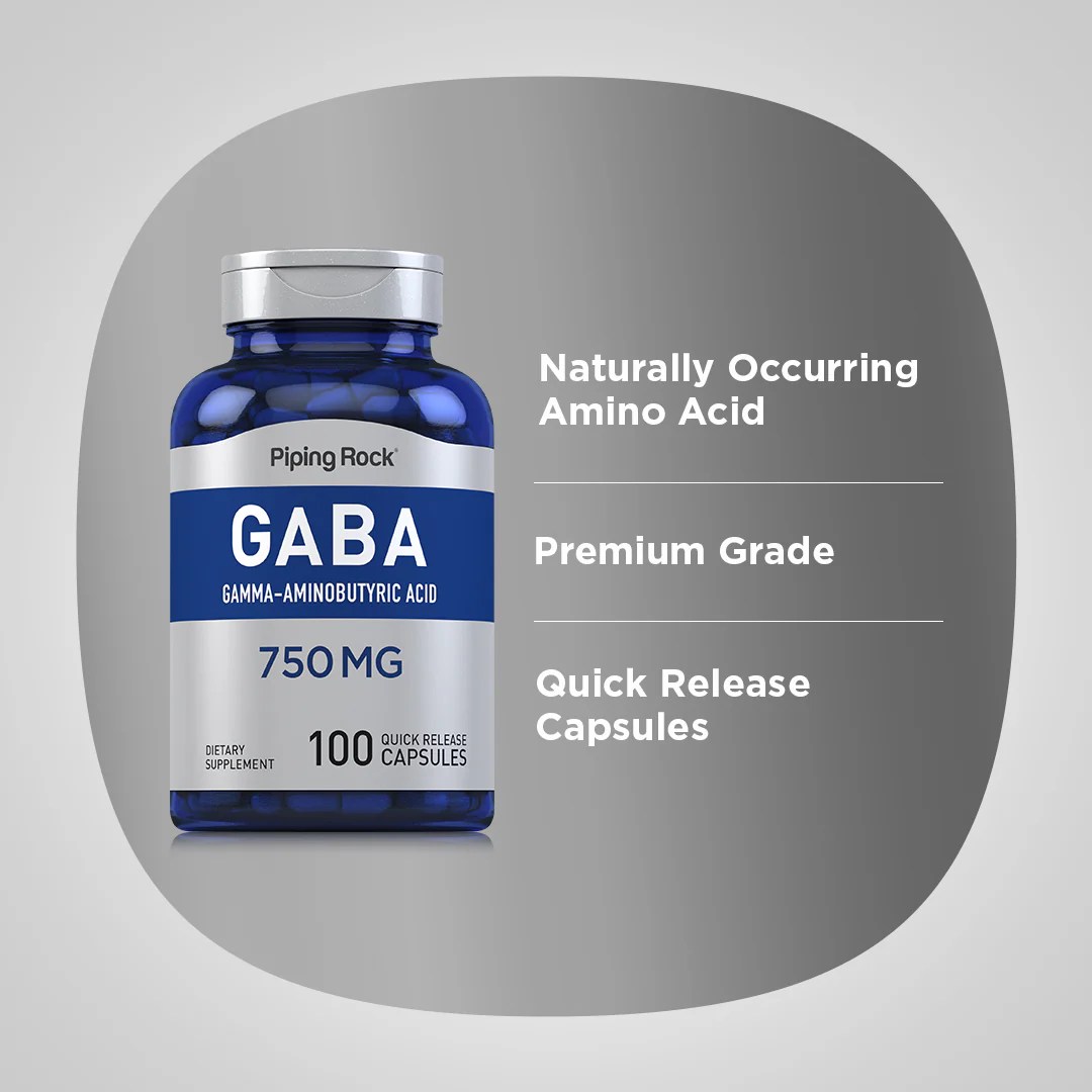 GABA (Gamma-Aminobutyric Acid), 750 mg, 100 Quick Release Capsules, 2  Bottles - Image 4
