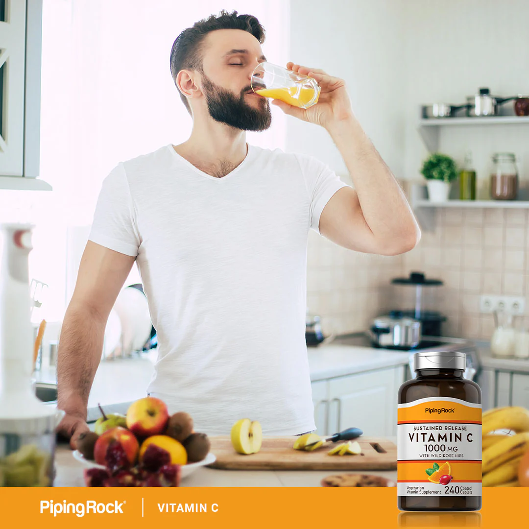 Vitamin C 1000 mg with Rosehips Timed Release, 240 Coated Caplets - Image 7